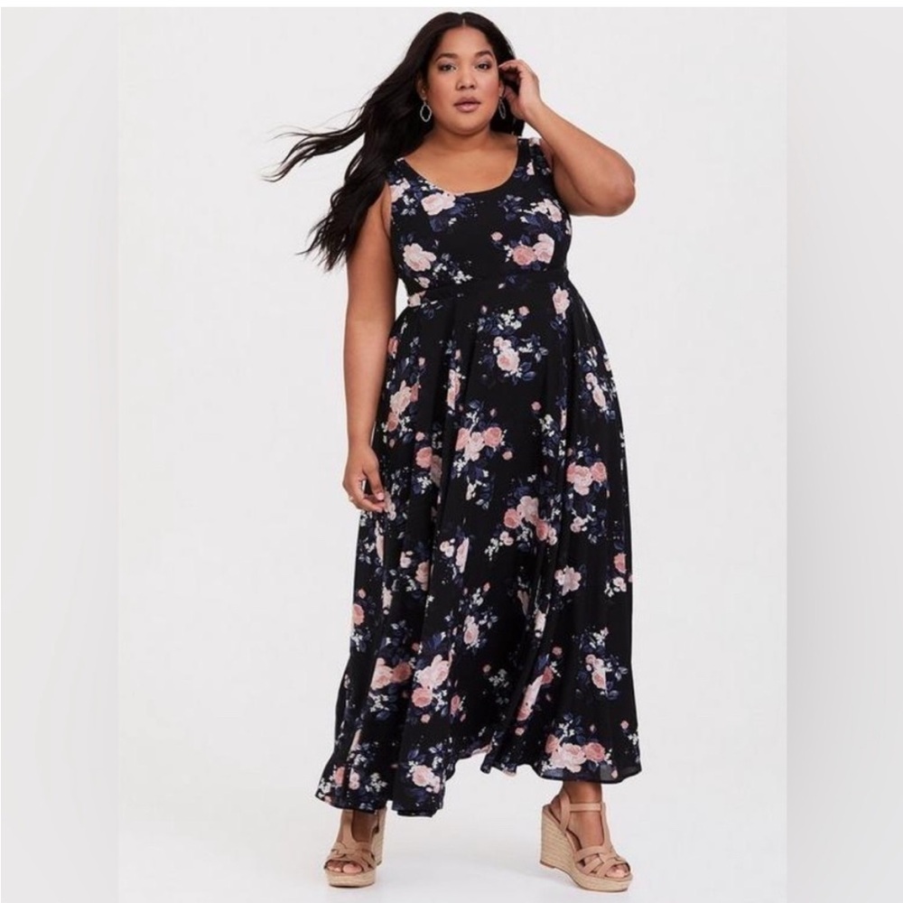 Torrid Black Floral Maxi Dress